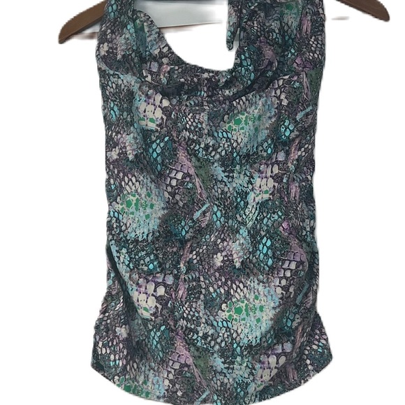 Aerin Rose Signature Viper Strapless Underwire Banded Blouson Swim Top Size 8DD - Picture 5 of 14